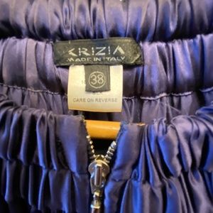 KRIZIA BLUE SATIN DRESS - SIZE 4 / EU 38